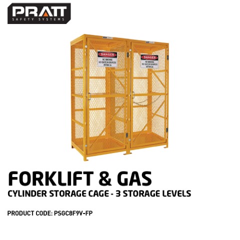 PRATT FORKLIFT & GAS CYLINDER CAGE. 3 STORAGE LEVELS. FLAT PACKED